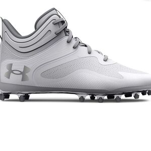 New Under Armour Command MC Mid UA Lacrosse Cleats White Mens 15